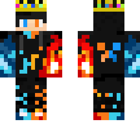 fire and ice with crown without mask