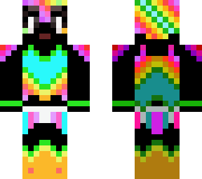 rainbow heart armor (black)