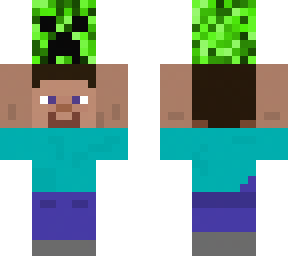 steve holding a creeper