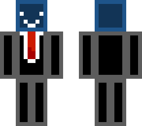 blue blob in a suit