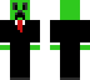 scared creeper in a suit