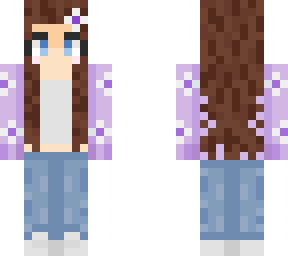 cute girl, purple flower sweater