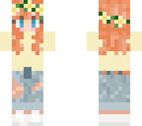 ginger girl flower crown blue eyes