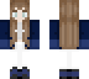 brunette girl with navy jacket