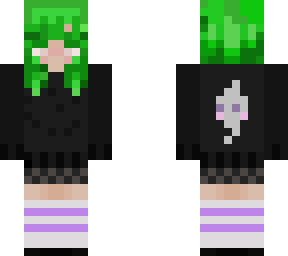 cute green hair girl