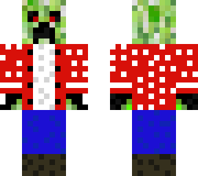 creeper wearing red spike jacket | Minecraft Skin