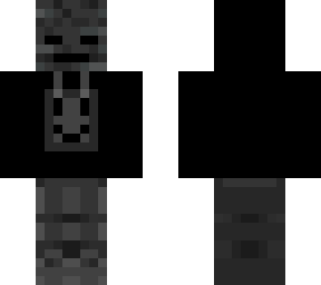 wither skeleton with black hoodie