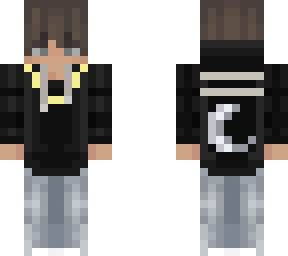 black hoodie with baggie jeans