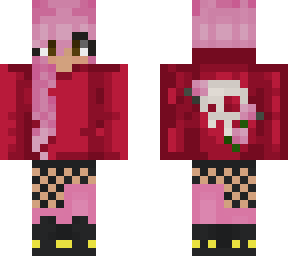 skull red hoodie girl