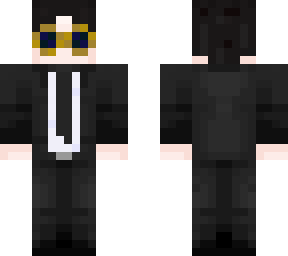 fresurt, black tie and gold sunglasses