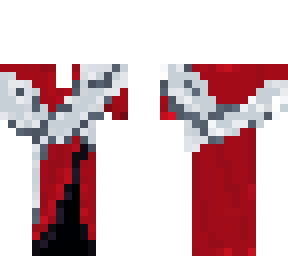 red robe with, pants and a wrap