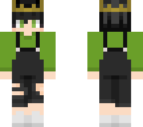 green overalls with crown
