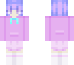 pink girl with neon purple hair