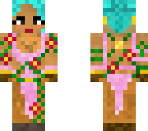 cyan hair flower goddess