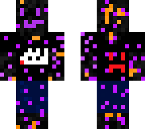 enderman with a t-shirt with a wolf and the hollow knight infection