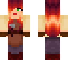 fire haired female blacksmith