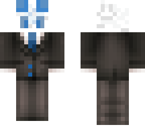white blue creature in suit