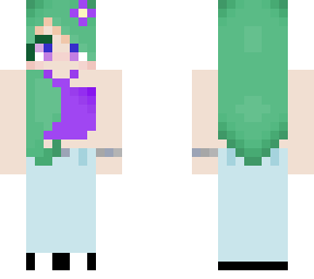 green hair purple top girl