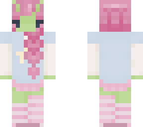 pink and blue alien girl