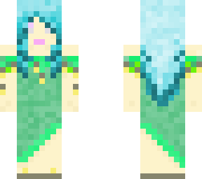 simple green and blue forest fairy skin
