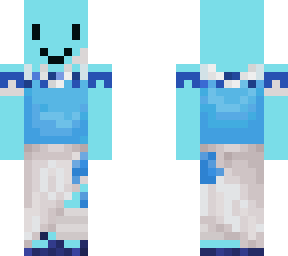 cyan blob in summer dress