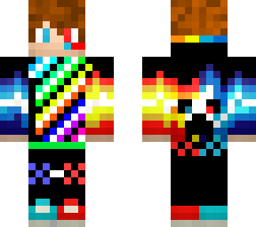 red and blue fire cool guy