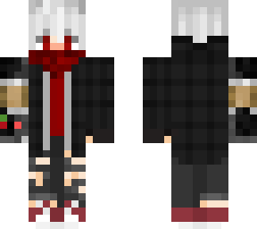 white hair, red eyes, robot arm