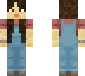 overalls brown hair girl normal