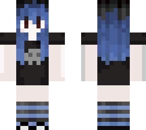 scene girl with black and blue hair
