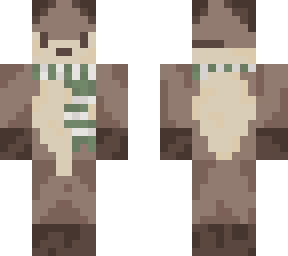 otter with green and white scarf
