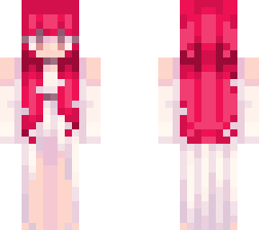 pink hair wedding dress