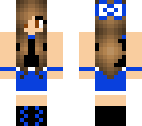 girl in minecraft blue