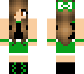 girl in minecraft green