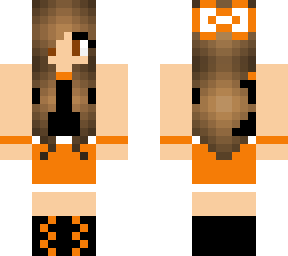 girl in minecraft orange