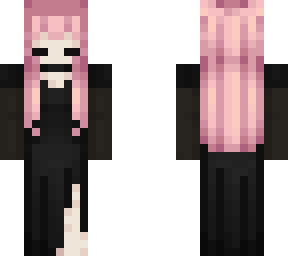 pink hair black drees