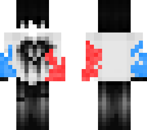 white emo boy blue red