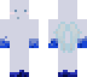 white blob with blue