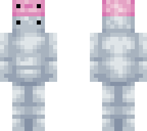very common white blob axolotl skin with bucket hat or beanie hat reshaded