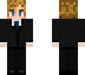 blond navy suit
