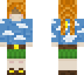 cloudy shirt girl with braids