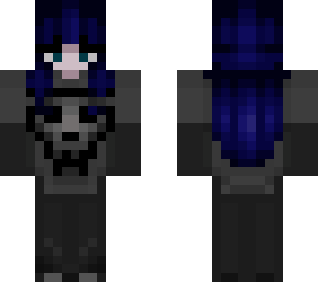 dark techwear girl blue hair
