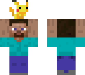 steve holding pikachu
