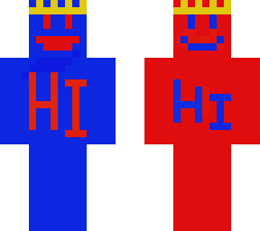 red&blue blob with crawn