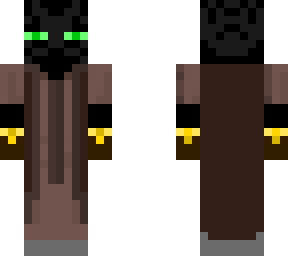 enderman villager with long robe [rolled up sleeves with brassy workgloves