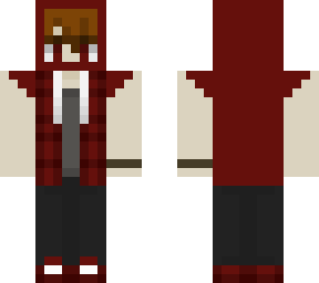 red hoodie brown hair boy
