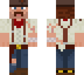slightly more injured cowboy pete with bullethole in his hat.