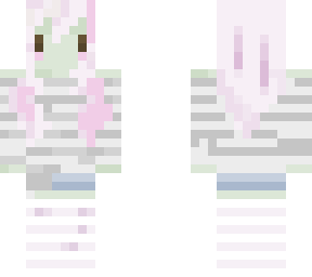 alien chibi girl cute pink green