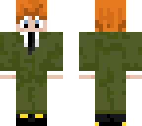 ginger boy in green suit