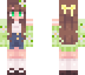 girl in green cardigan
