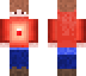 skin with red shirt with bed on the front